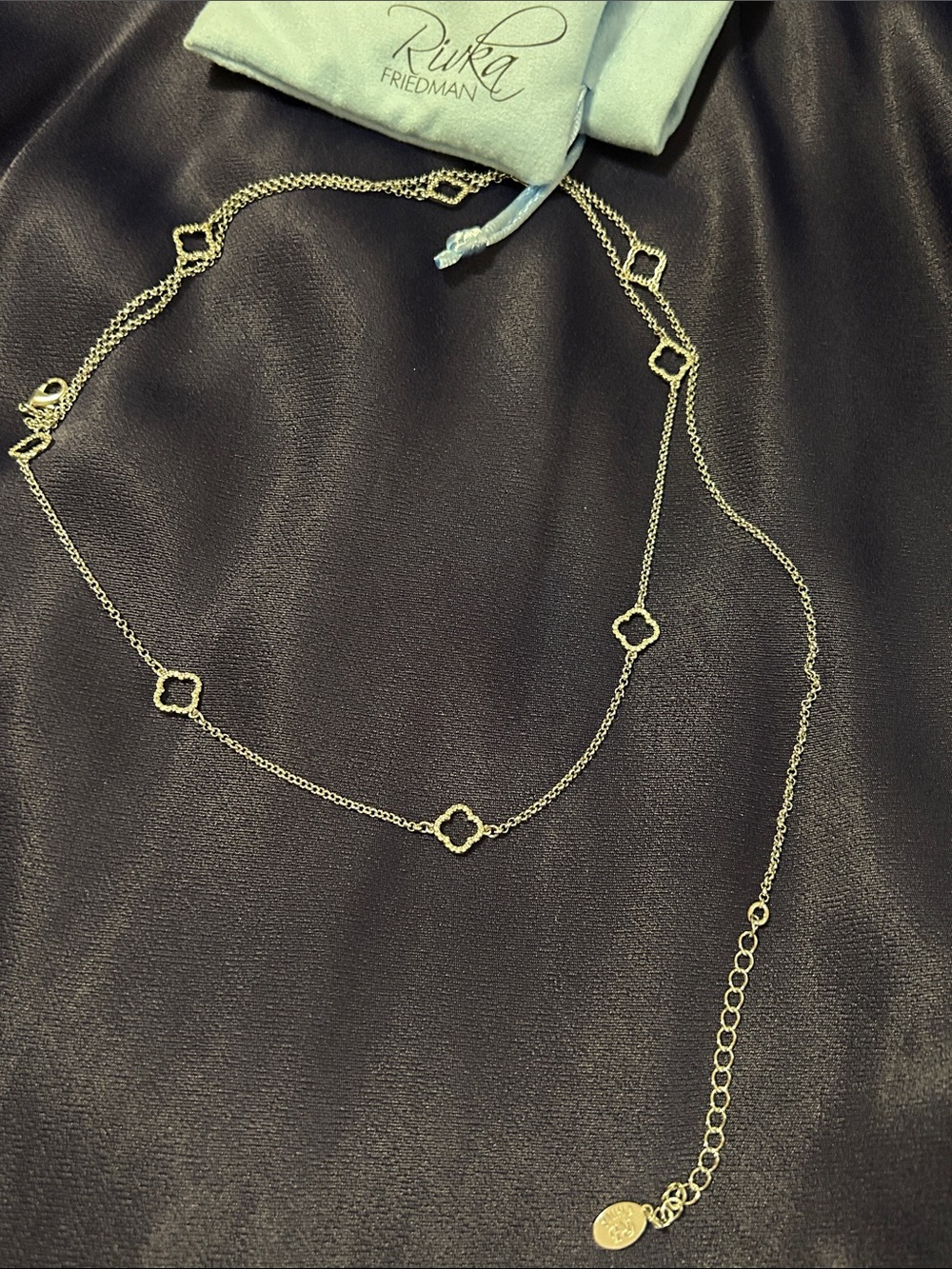 Rivka Friedman rhodium Clover Link Layered Necklace